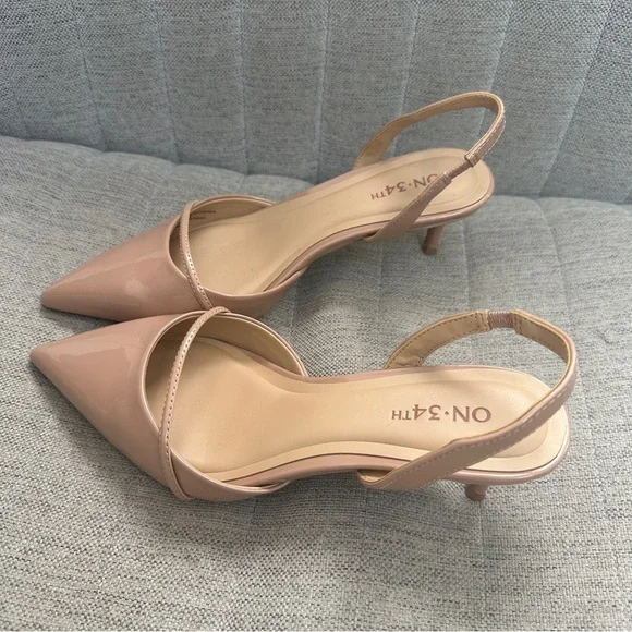 ON 34th - Angelinaa Pointed Toe Kitten Heel Pumps - 7 - Picture 6 of 7